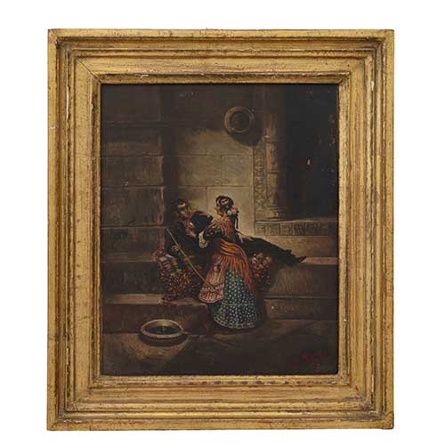 Sub.:39 - Lote: 134 - ESCUELA ESPA�OLA, S. XIX Escena costumbrista