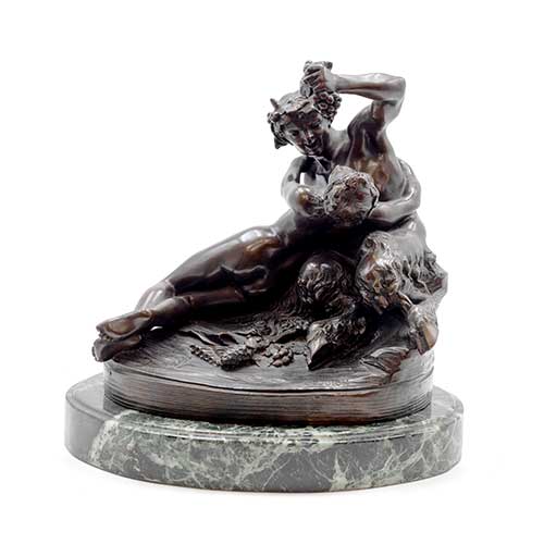 Sub.:39 - Lote: 306 -  Fauno con ninfa.