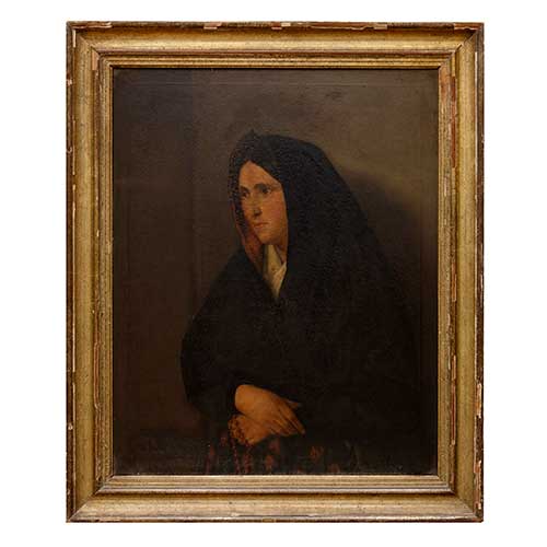 Sub.:39 - Lote: 150 - ANSELMO GASC�N DE GOTOR (Zaragoza 1865 - Huesca 1927) Mujer aragonesa con mant�n y rosario