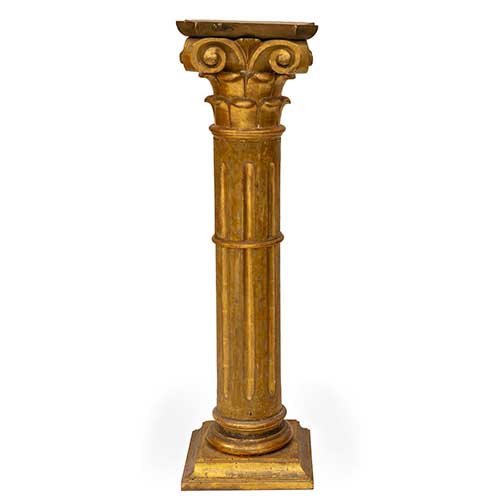 Sub.:39 - Lote: 342 -  Columna en madera dorada y policromada