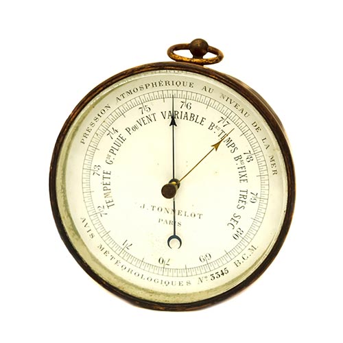 Sub.:4-On - Lote: 176 -  Bar�metro de barco con esfera esmaltada firmada J. Tonnelot, Par�s. S. XIX.