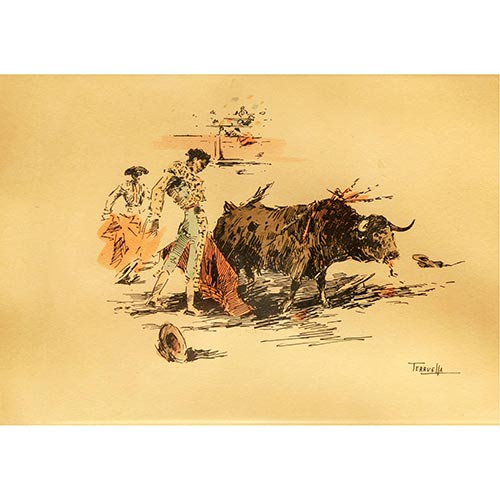 Sub.:4-On - Lote: 259 - JOAQUIM TERRUELLA MATILLA (Barcelona, 1891-1957) Escena taurina 2