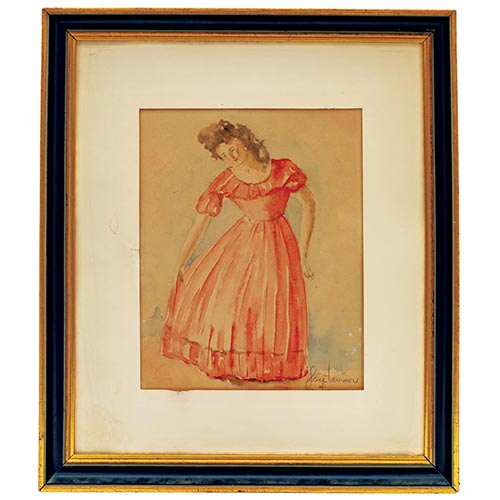 Sub.:4-On - Lote: 205 - ESCUELA ESPA�OLA S. XX Figura de mujer