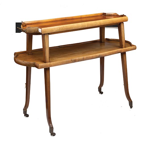 Sub.:4-On - Lote: 96 -  Mesita auxiliar de comedor de dos bandejas, con ruedas.