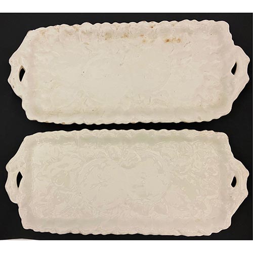 Sub.:4-On - Lote: 336 -  Pareja de bandejas en cer�mica con asas. Faltas.