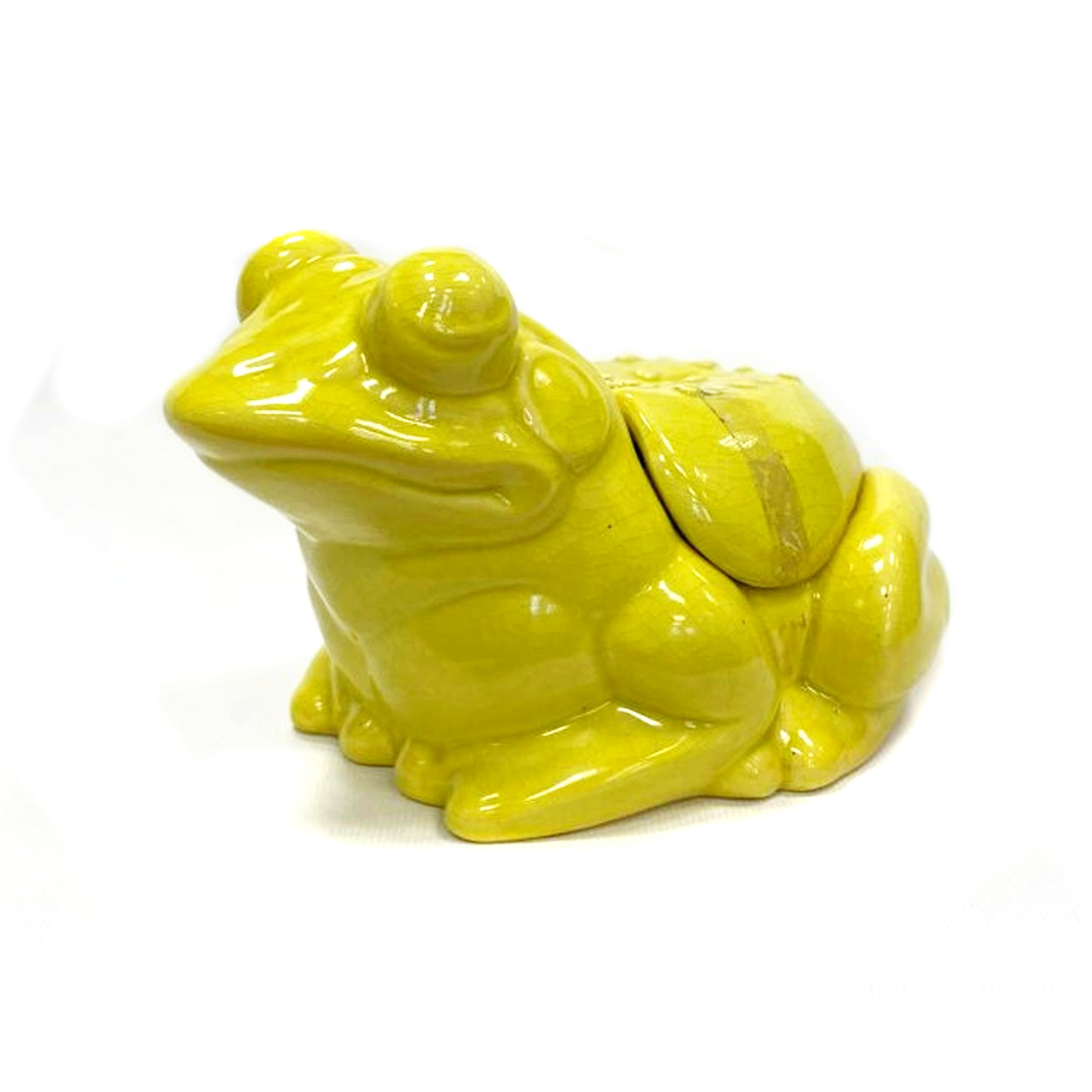 Sub.:4-On - Lote: 341 -  Caja realizada en cer�mica vidriada con forma de rana.