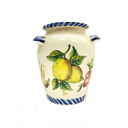 Sub.:4-On - Lote: 329 -  Orza en cer�mica con motivos vegetales. Sello en la base