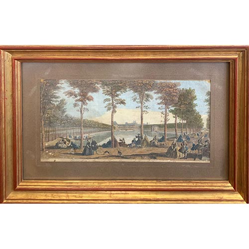 Sub.:4-On - Lote: 273 -  Vistas de Fontainebleau. Grabado del s. XVIII. Enmarcado