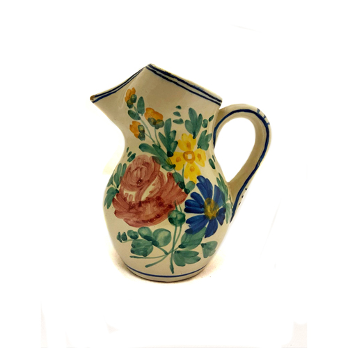 Sub.:4-On - Lote: 334 -  Jarra en cer�mica con detalle floral. Sello Modelo de Utilida. Peque�as faltas.