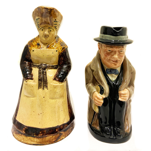 Sub.:4-On - Lote: 321 -  Dos jarras en cer�mica inglesa, Royal Doulton. Una de Winston Churchill.