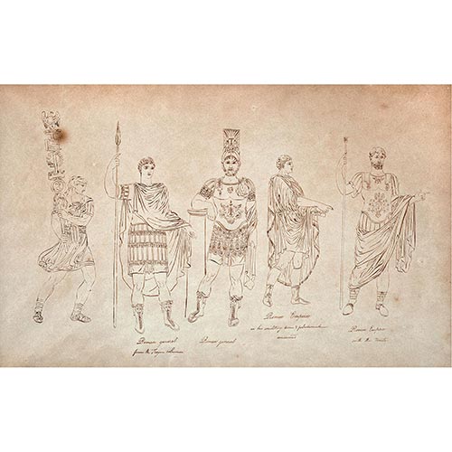 Sub.:4-On - Lote: 227 - ESCUELA INGLESA S. XX Estudios de indumentaria romana