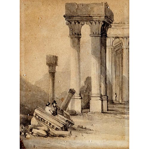 Sub.:4-On - Lote: 242 -  Ruinas cl�sicas con personajes