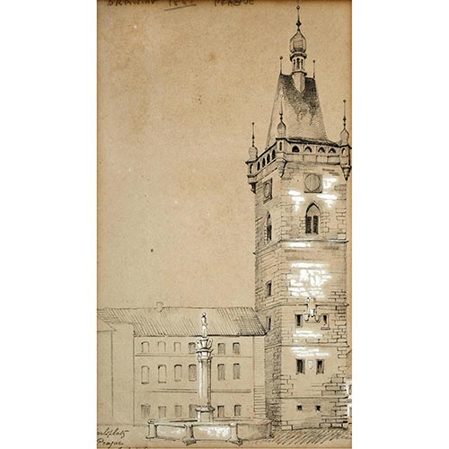 Sub.:4-On - Lote: 239 - ESCUELA CENTROEUROPEA (S. XIX) Vista de Karlsplatz, Praga