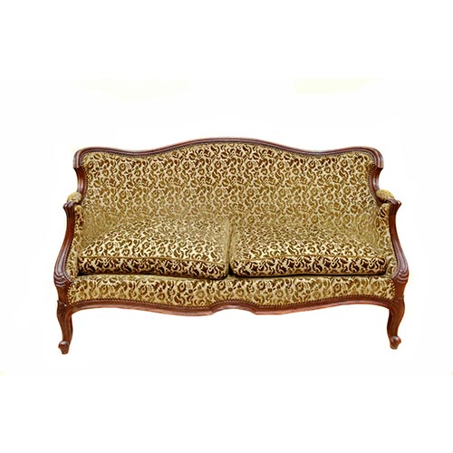 Sub.:4-On - Lote: 18 -  Sof� de dos plazas estilo Luis XV con tapicer�a estampada.