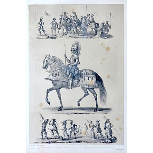 Sub.:4-On - Lote: 289 - ESCUELA ESPA�OLA, SS. XIX - XX Trajes militares y armas espa�olas del S. XVI