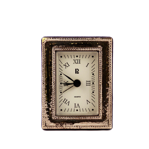 Sub.:4 - Lote: 1391 -  Reloj despertador con marco de plata ley 925.