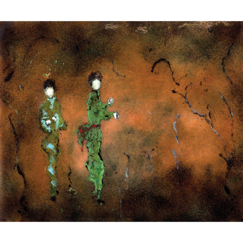 Sub.:4 - Lote: 1434 -  Esmaltes orientales. Conjunto de tres esmaltes orientales sobre cobre. Enmarcados.