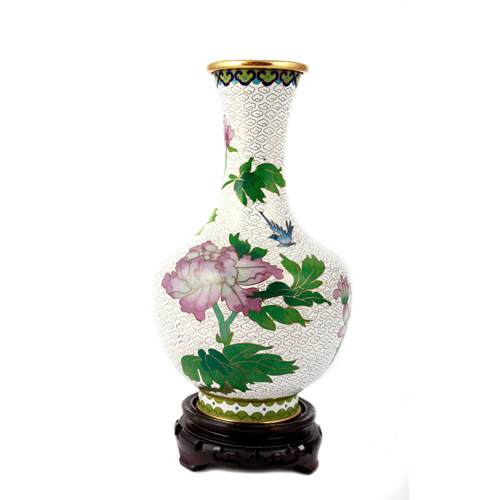 Sub.:4 - Lote: 1417 -  Jarr�n en cer�mica con decoraci�n de flores cloisson�