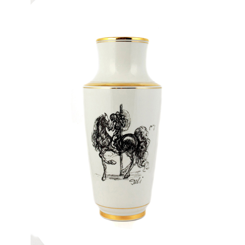 Sub.:4 - Lote: 1347 -  Jarr�n con filigrana de oro y decoraci�n de caballo (Dali?)