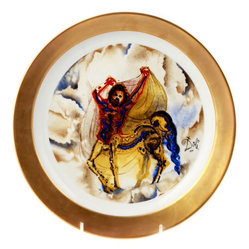 Sub.:4 - Lote: 1381 -  Plato de porcelana de Dali .El centauro de creta de la serie los caballos Dalinianos