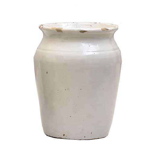 Sub.:40 - Lote: 278 -  Tarro de cocina en cer�mica vasca con engobe blanco.