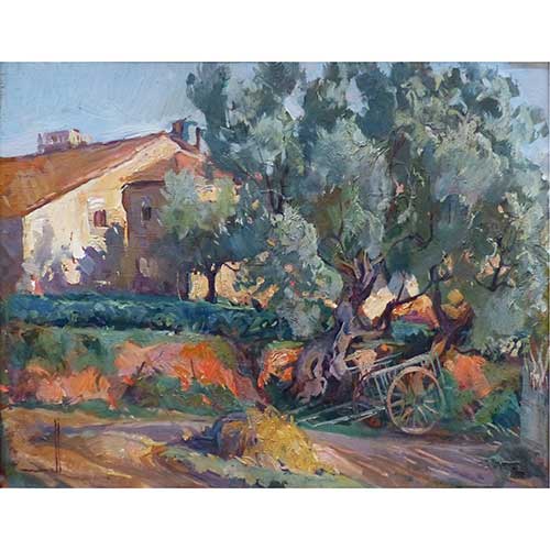 Sub.:40 - Lote: 117 - JOSEP MORELL MAC�AS (Sant Esteve d�En Bas, 1899 - Barcelona, 1949) Casa en el campo