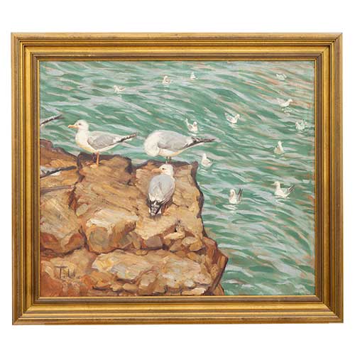 Sub.:40 - Lote: 73 - ESCUELA ESPA�OLA, S. XX Gaviotas