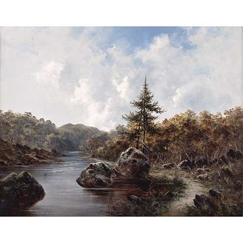 Sub.:40 - Lote: 51 - ESCUELA ESPA�OLA, S.XIX Paisaje