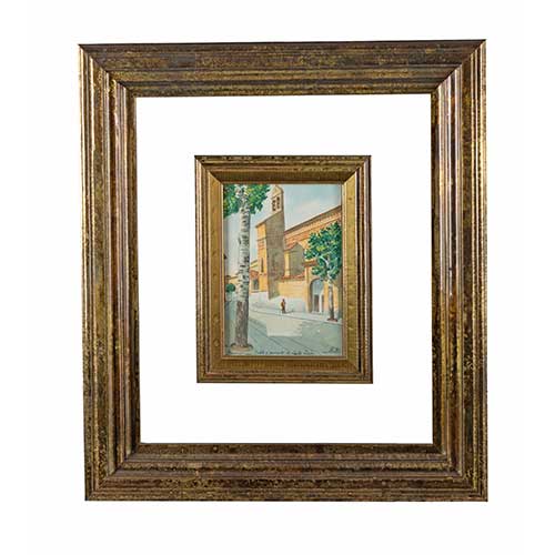 Sub.:40 - Lote: 83 - AMBROSIO DEL RUSTE ALONSO (Zaragoza, ss. XIX - XX) Zaragoza, calle y convento de Santa Luc�a