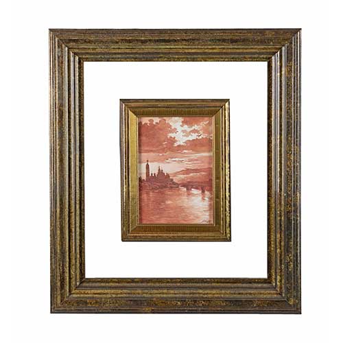 Sub.:40 - Lote: 84 - AMBROSIO DEL RUSTE ALONSO (Zaragoza, ss. XIX - XX) Vista del Pilar, Zaragoza