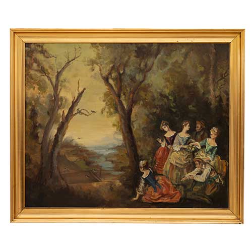 Sub.:40 - Lote: 114 -  Damas en un paisaje