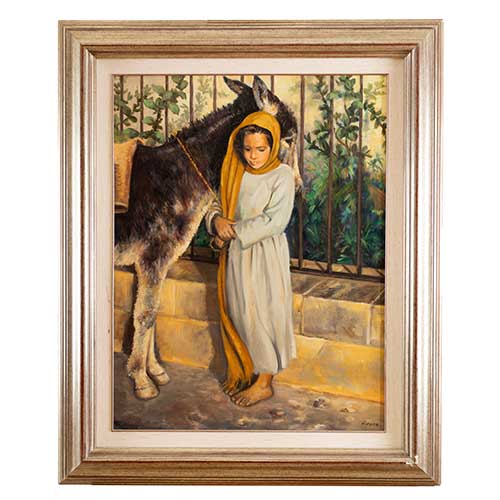 Sub.:40 - Lote: 44 - LUIS CALVO D�EZ (Zaragoza, 1935-2021) Ni�a con burro