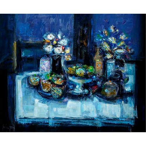 Sub.:40 - Lote: 106 - JOSE LU�S S�NCHEZ GARC�A (Sevilla, 1945) Bodeg�n azul