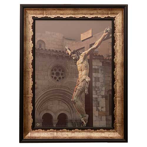 Sub.:40 - Lote: 104 -  Marco plateado con l�mina de Cristo