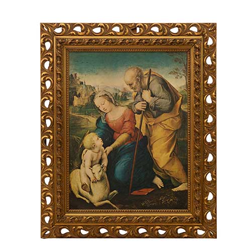 Sub.:40 - Lote: 102 -  La sagrada familia con un cordero