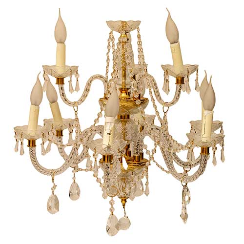 Sub.:40 - Lote: 287 -  L�mpara de cristal tipo La Granja de 9 luces en dos alturas