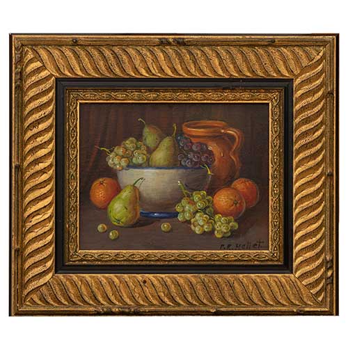 Sub.:40 - Lote: 67 -  Bodegon de frutas y vasijas