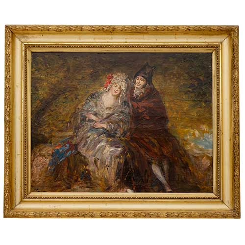 Sub.:40 - Lote: 63 - ESCUELA ESPA�OLA, SS. XIX - XX Pareja de majos