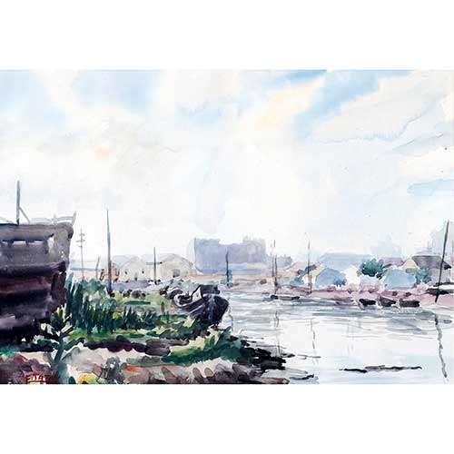 Sub.:41 - Lote: 159 - ENRIQUE TATAY (1925-2010) Vista de puerto