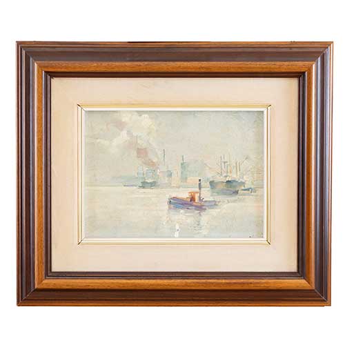 Sub.:41 - Lote: 91 - GUILLERMO PEREZ BAYLO (Zaragoza, 1911- Tarragona, 2000) Vistas de puerto