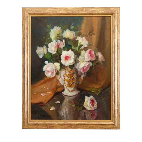Sub.:41 - Lote: 153 - ANDR�S CARCELLER N��EZ (Valencia, 1894 - Barcelona 1969) Jarr�n isabelino con flores.