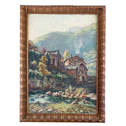 Sub.:41 - Lote: 137 - ANDRES CEREZO MENA (C�rdoba, 1928 - Avil�s, 1989) Paisaje asturiano