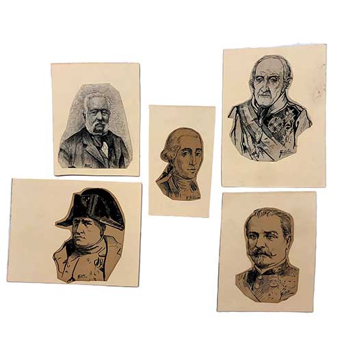 Sub.:41 - Lote: 28 - AURELIO ARTETA (Bilbao, 1879- M�xico, 1940) Cinco dibujos a tinta y recortados.