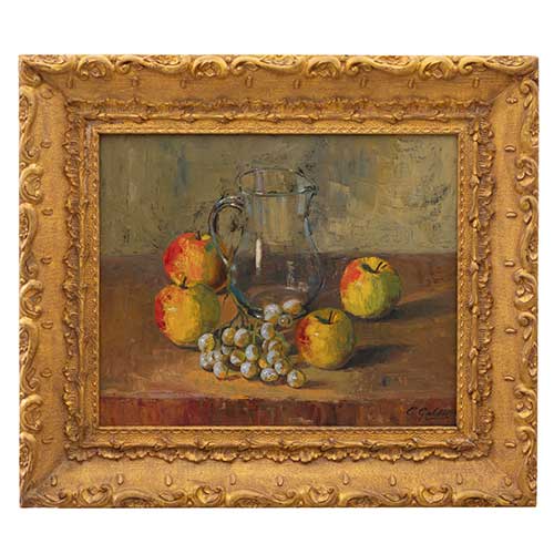 Sub.:41 - Lote: 70 - C. GALD�S Bodegon de frutas y jarra