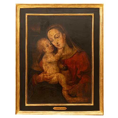 Sub.:41 - Lote: 169 - ESCUELA HISPANO-FLAMENCA S.XVI Virgen con ni�o