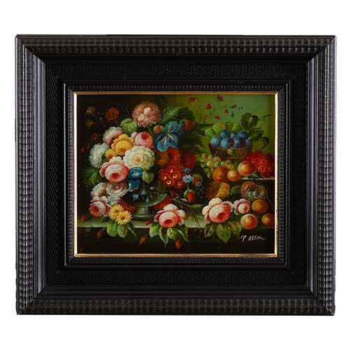 Sub.:41 - Lote: 69 -  Bodegon de flores y frutas