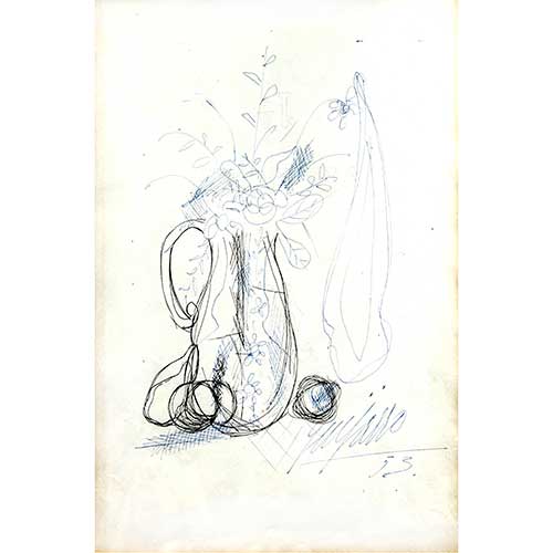 Sub.:42 - Lote: 27 - ANTONIO GUIJARRO GUTIERREZ (Villarrubia de los Ojos, Ciudad Real, 1923-Madrid, 2011). Jarra con flores