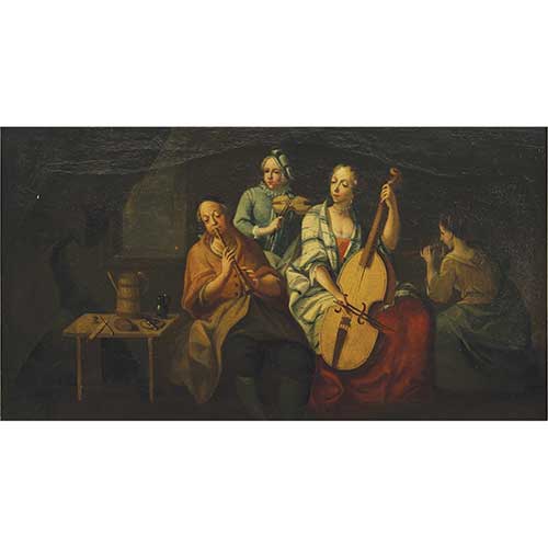Sub.:42 - Lote: 133 - ESCUELA FRANCESA S. XVIII La lecci�n de m�sica