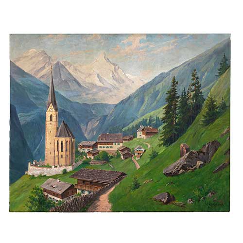 Sub.:42 - Lote: 144 - HERMANN KIEKEBUSCH (Alemania S. XIX) Paisaje alpino