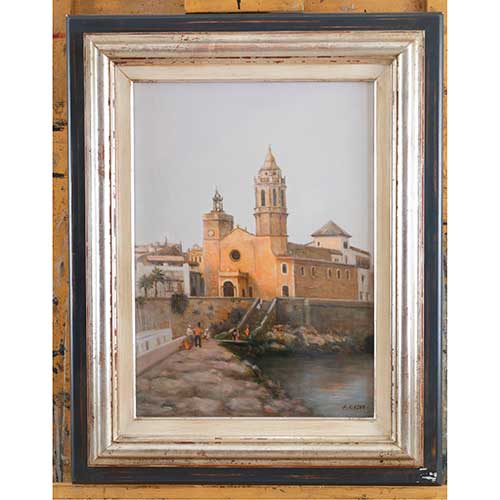 Sub.:42 - Lote: 87 - LUIS CALVO D�EZ (Zaragoza, 1935-2021) Iglesia de San Bartomeu, Sitges.